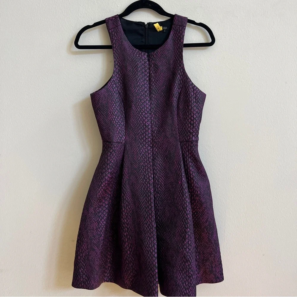 TIBI Snakeskin Print Jacquard Fit n Flare Dress - Picture 3 of 5